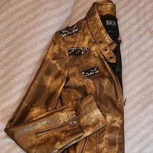 Copper embellished moto jacket *excellent*